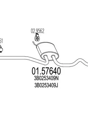 Výhodná Nabídka Výfuk Volkswagen Passat 96-00, 1.8 / 1.9 TDI, střední pot - SILUX