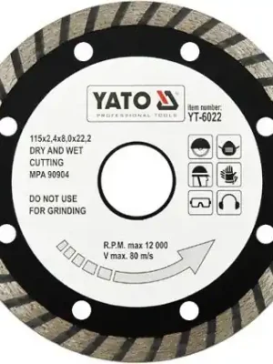 Akční Cena Kotouč diamantový 115 x 22,2 x 2,4 mm turbo YT-6022
